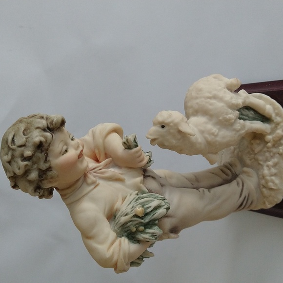 Capodimonte Boy with Lamb Figurine Sculpture B. Merli Italy signed - Picture 2 of 4